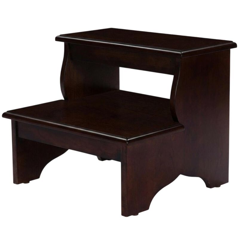 Starlight Canyon Home Dark Brown Wooden Step Stool for Adults and Kids with Durable Design image number 0