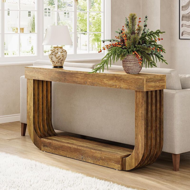 Tribesigns Farmhouse 2-Tier Console Table image number 7