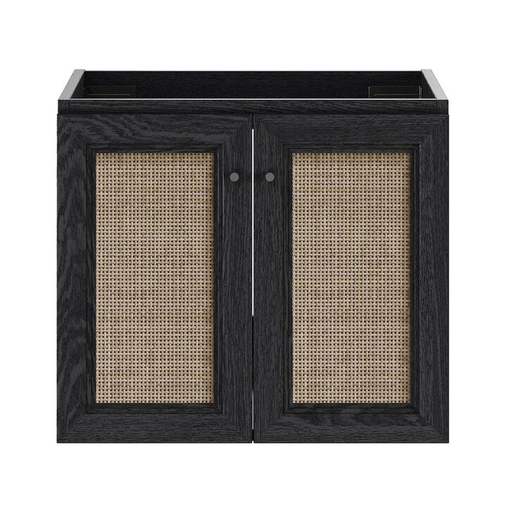 Classe 24" Wall-Mounted Bathroom Vanity in Black Oak without Sink Top