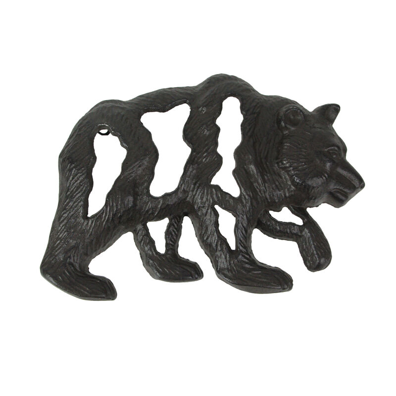Cast Iron Bear Wall Mounted Sculpture Cabin Home Art Hanging Plaque Lodge Decor image number 0