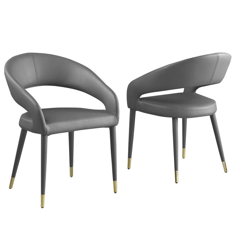Best Master Furniture Jacques Faux Leather Gray Dining Chairs (Set Of 2) image number 0