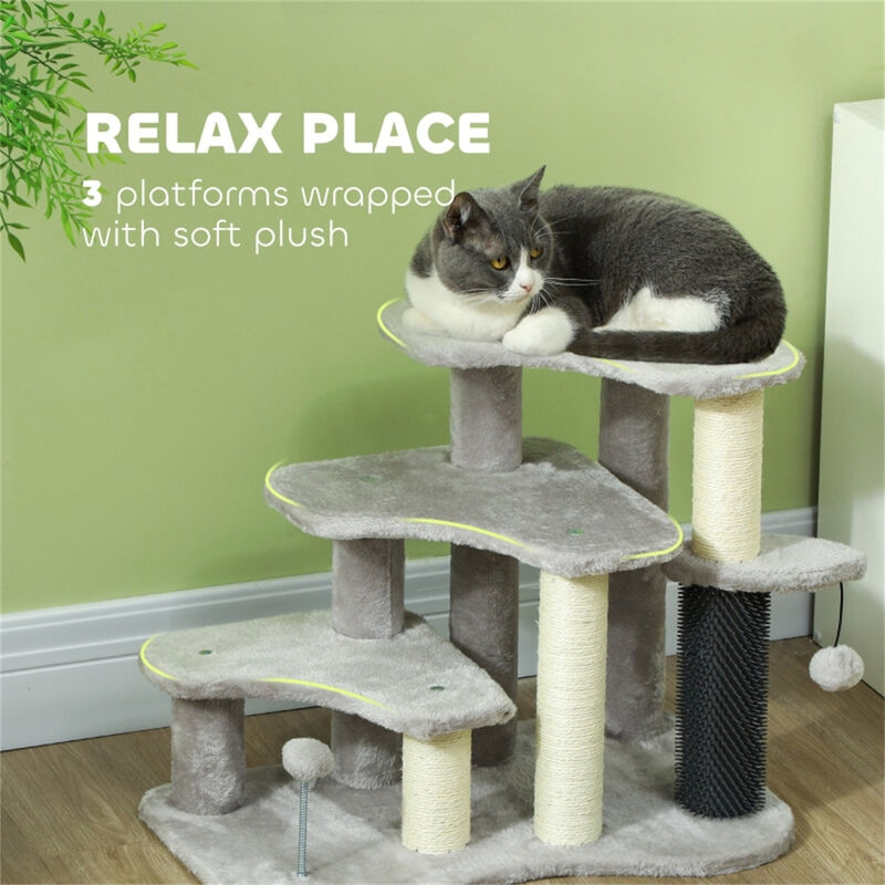 Multi-Level Cat Tree Tower with Scratching Posts, Hammock & Cozy Perches for Indoor Cats image number 6