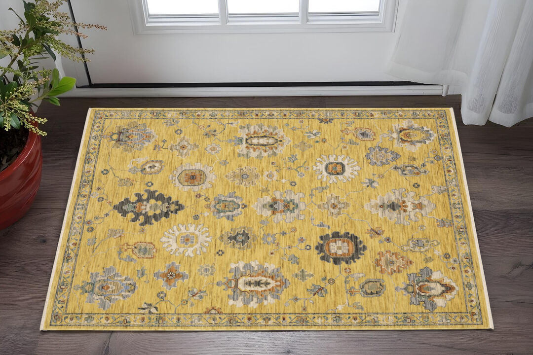 HomeRoots Oriental Area Rug With Fringe