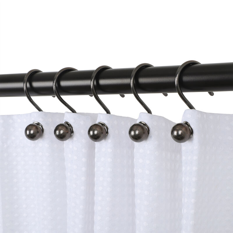12-Piece Resistant Metal Shower Curtain Hooks image number 1