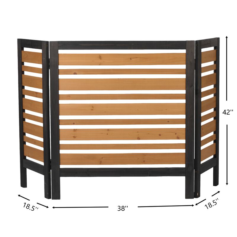 3-Panel Outdoor Air Conditioner Fence Screen, Outside Wood Privacy Fence, 38" W x 42" H image number 4