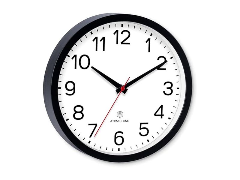 Atomic Black Wall Clock 14 Inch Battery Operated Living Room Decor image number 3
