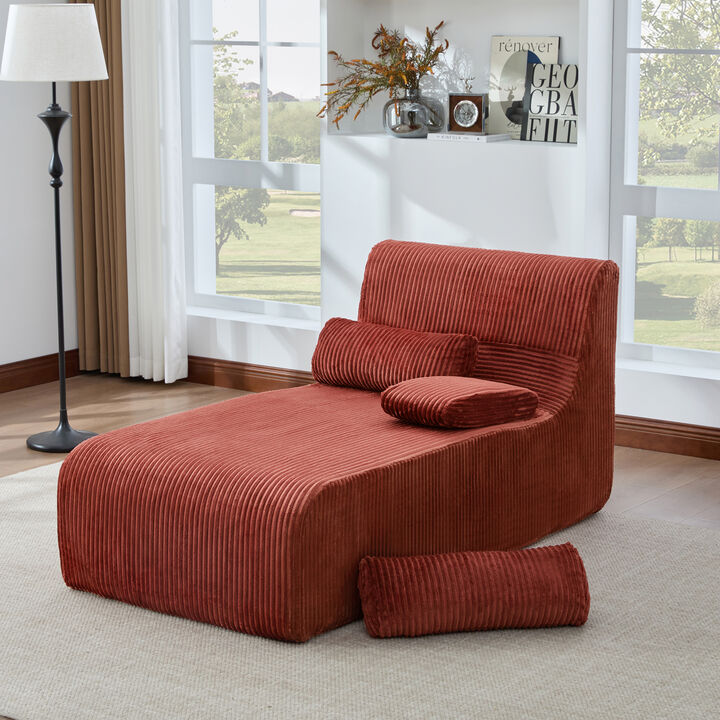 Merax Modular Corduroy Sofa with Compression Packaging & Ergonomic Curved Design