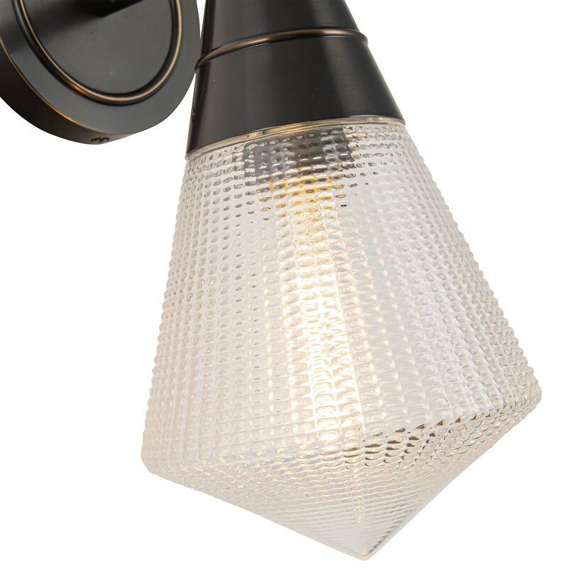 Willard 6-in Urban Bronze/Prismatic Glass 1 Light Damp-Rated Wall/Vanity Light image number 4