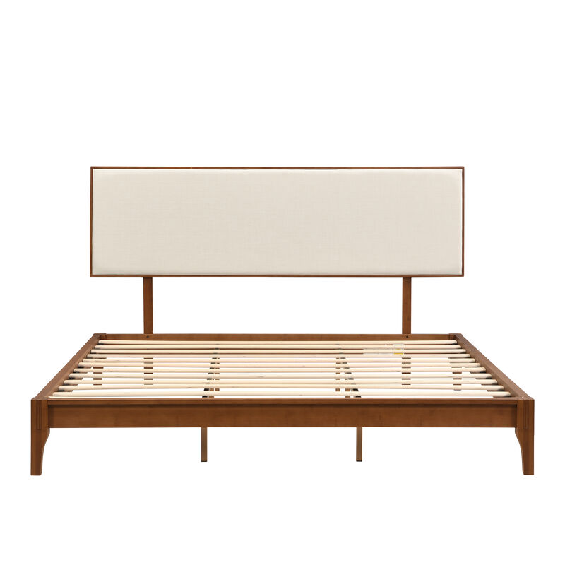 Merax Solid Platform Bed  with Headboard image number 0