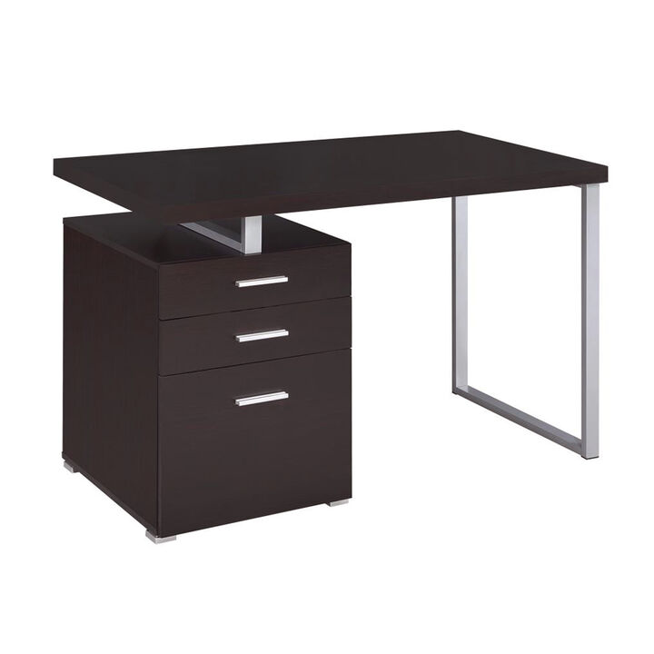 Streamdale 3-Drawer Office Desk in Cappuccino Finish