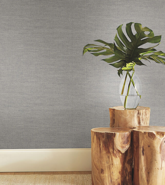 Paper & Thread Weave Blue Wallpaper