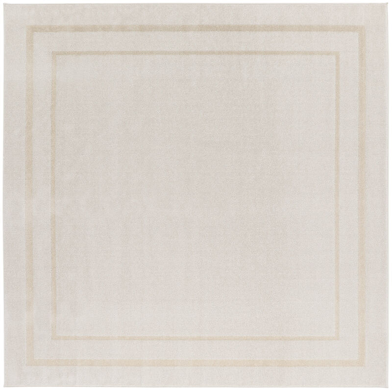 HomeRoots 9' Ivory And Gold Square Indoor Outdoor Area Rug image number 2