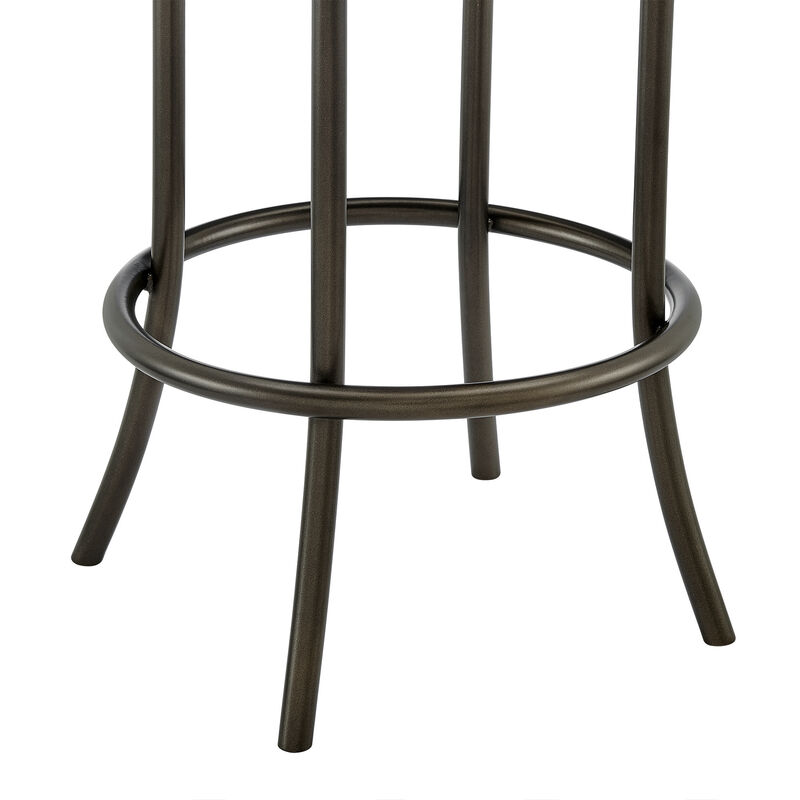 Rees Swivel or Stool in Black Finish with Grey Faux Leather