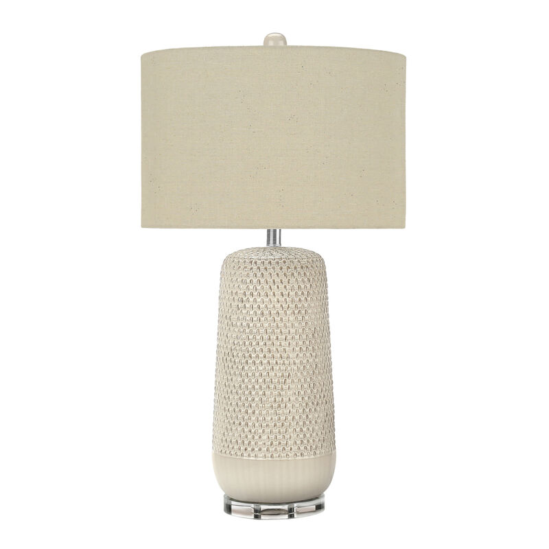ELEMENT ACE Contemporary 31 Inch Height Table Lamp with Textured Body, Fabric Drum Shade and 3-Way Rotary Switch for Home Living Room Bedroom Office Decor image number 0