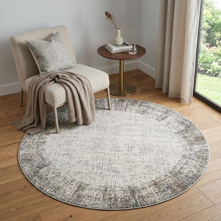 HomeRoots Abstract Round Rug