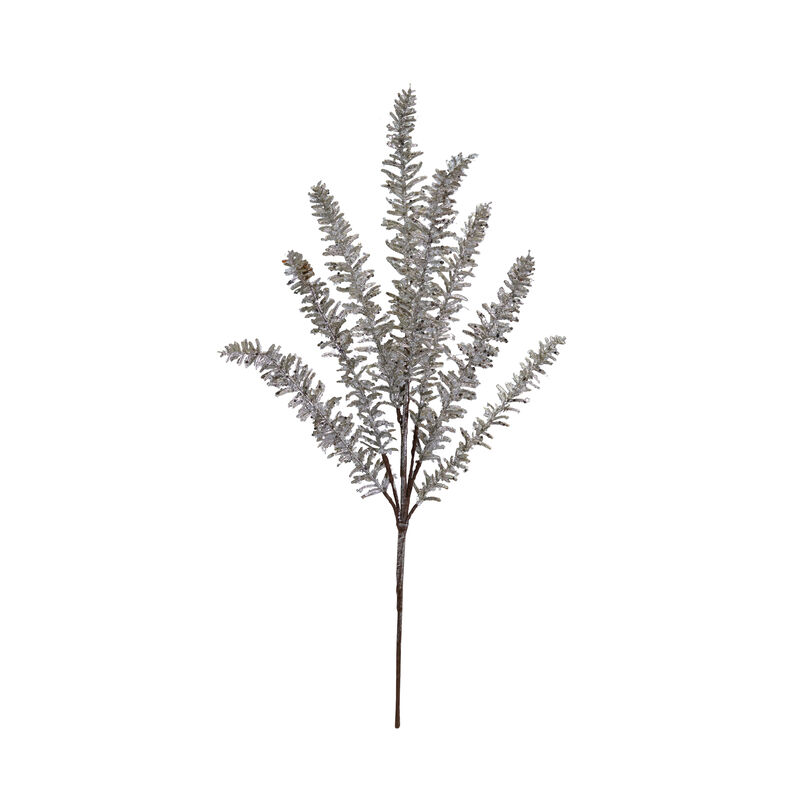 Faux Pine Stem with Glitter, Champagne Ice Finish image number 0