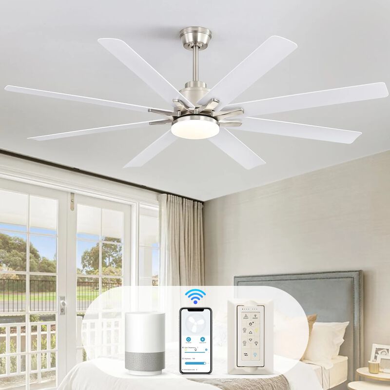 ELEMENT ACE 66 Inch Modern Ceiling Fan With Dimmable LED Light and Remote Control For Home Office Living Room image number 1