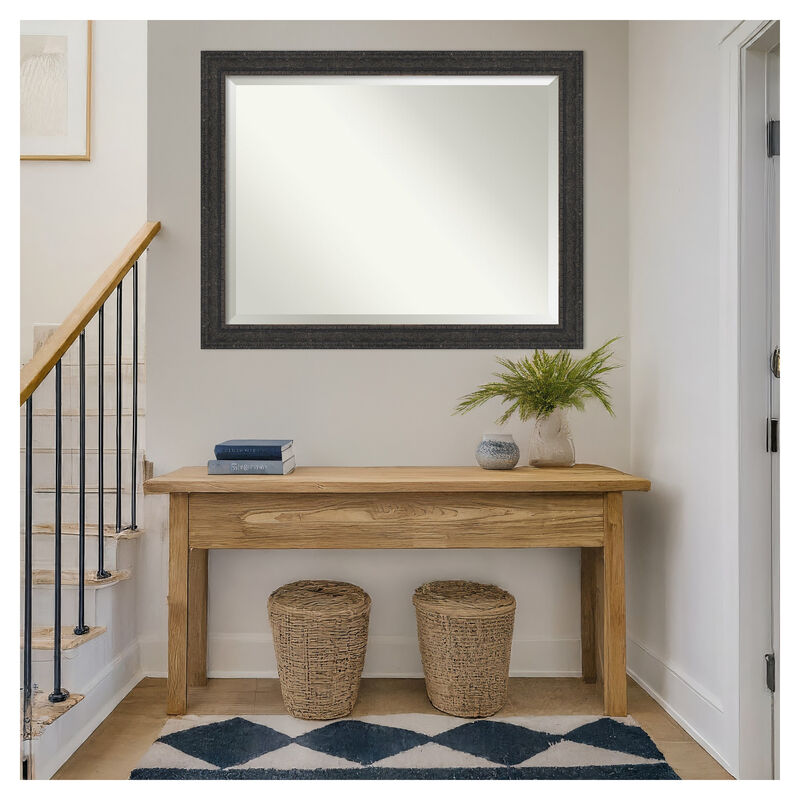 Attic Aged Beveled Wood Framed Wall Mirror image number 6