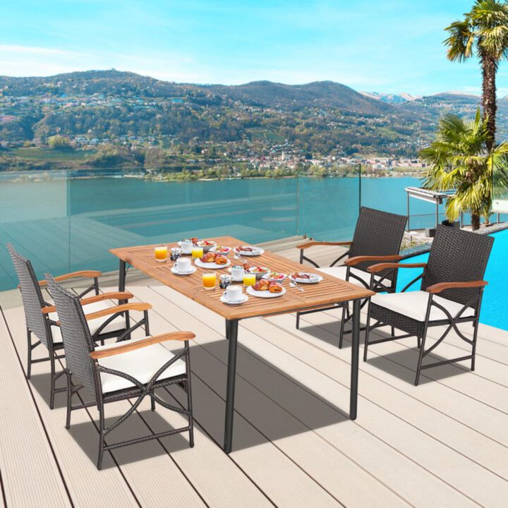 Hivvago Outdoor Dining Set with Acacia Wood Table