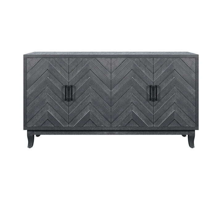 TATEUS Thickened Lacquered Sideboard - Stronger Vintage 4-Door Storage Cabinet