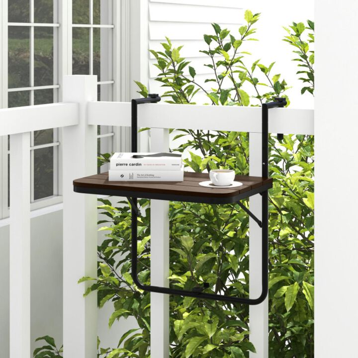 Hivvago Folding Hanging Table with 3-Level Adjustable Height for Patio Balcony