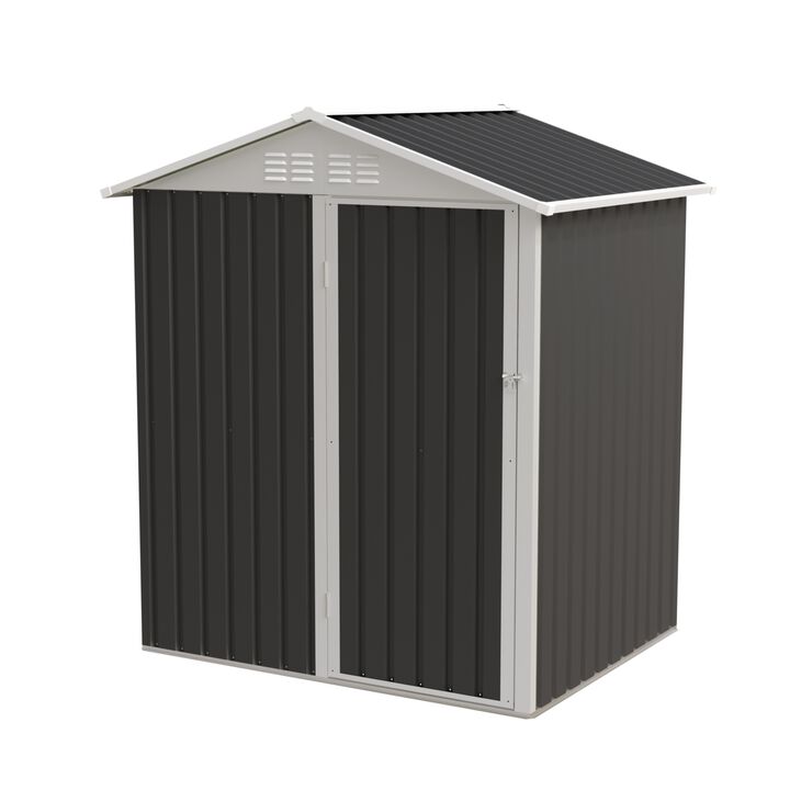 WOW PIONEER Durable Outdoor Metal Storage Shed Spacious Utility Unit for Backyard Patio Lawn Bikes Tools and Equipment All Weather Resistant Storage Solution