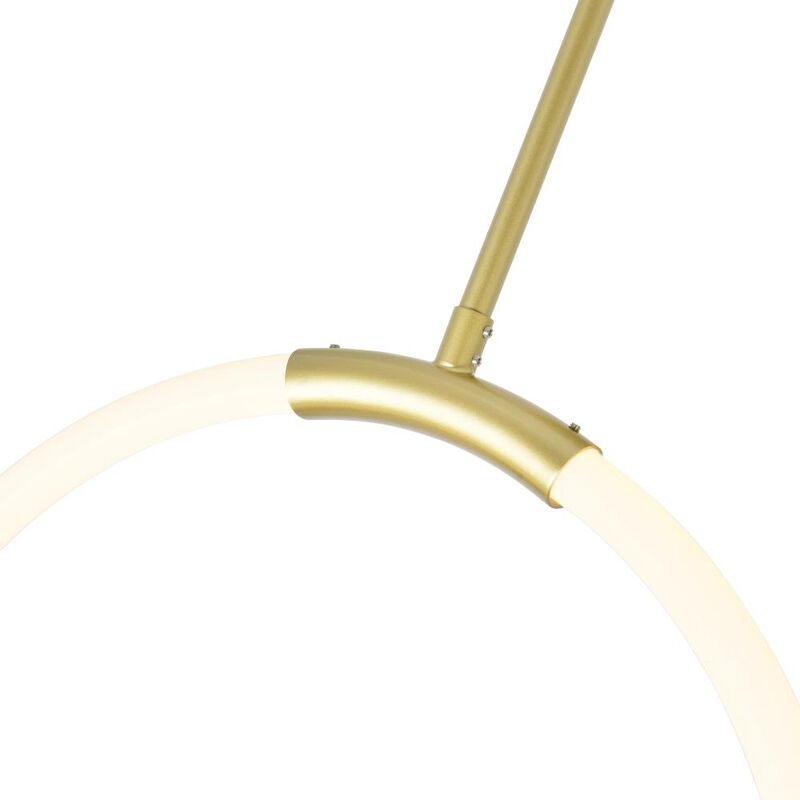 Hoops 2 Light LED Chandelier With Satin Gold Finish