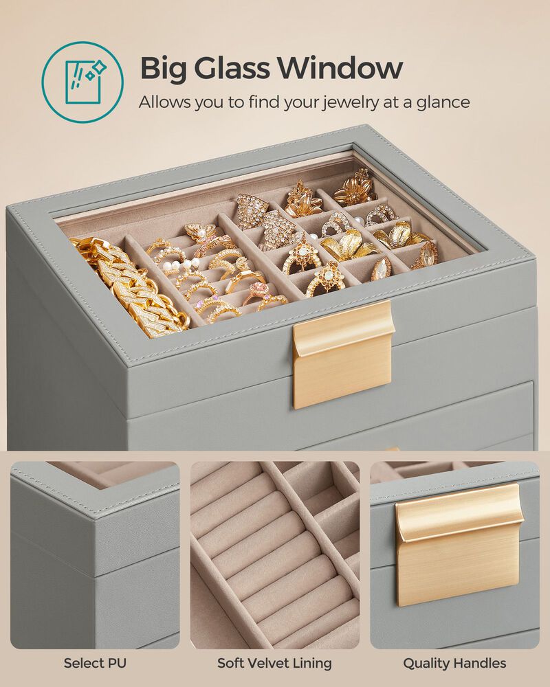 Jewelry Box with Glass Lid