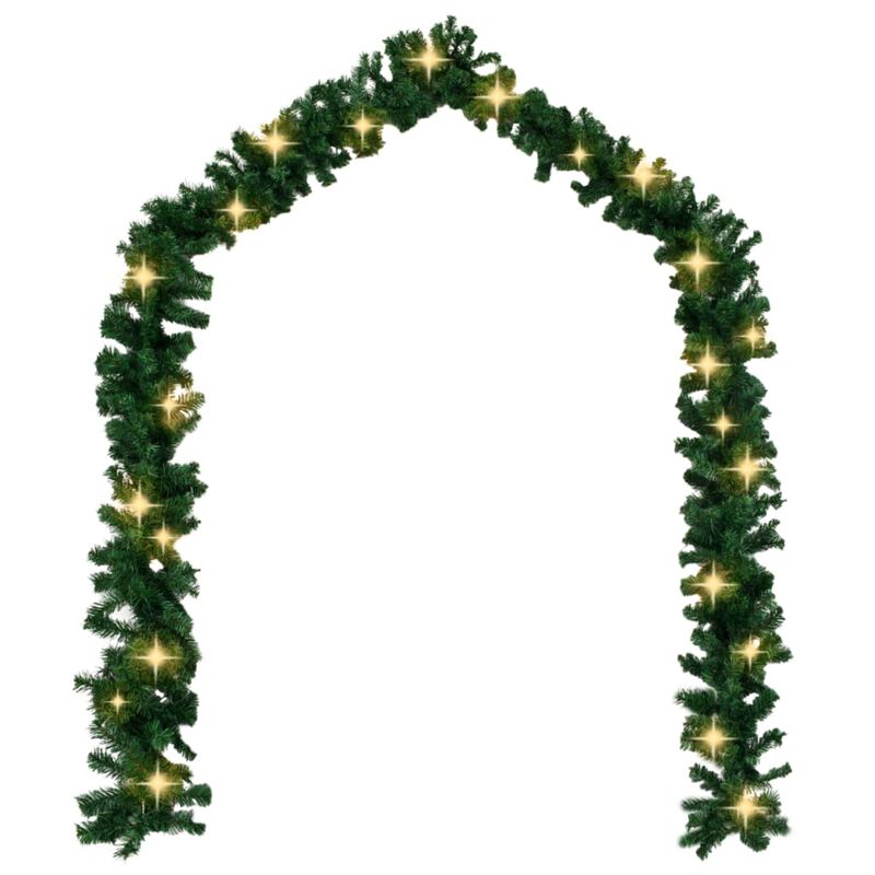 vidaXL Christmas Garland with LED Lights 16.4'