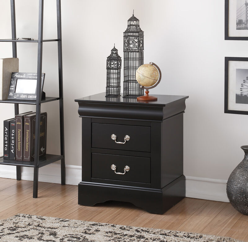 ACME Louis Philippe III Nightstand, Black
