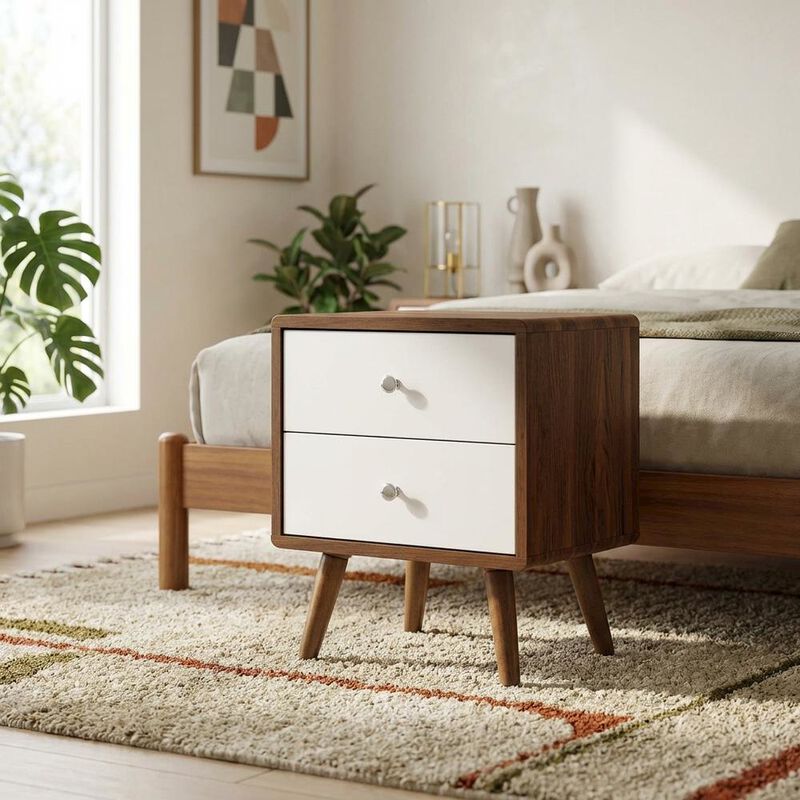 Nightstand with 2 Drawers and Compact Design image number 4