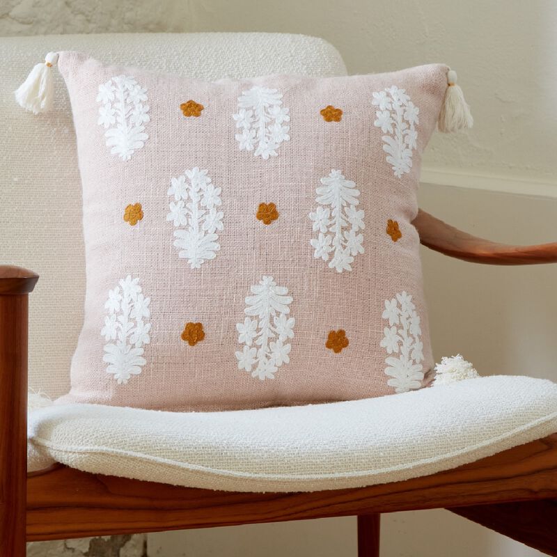 Udaipur Paisley taupe pillow image number 1