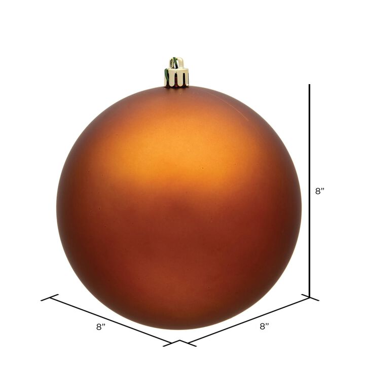 Vickerman 8" Copper Matte Ball Ornament - Shatterproof and UV Resistant - Reliable and Durable - Ready to Hang - Unique Christmas Tree Ornaments - Unique Copper Ornament