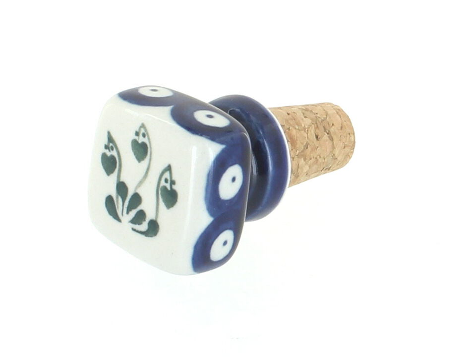 Blue Rose Polish Pottery Athena Square Wine Cork