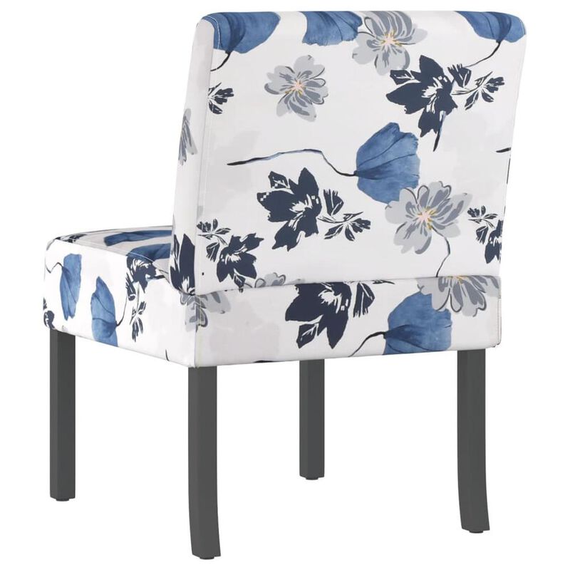 Modern Blue and White Floral Accent Chair