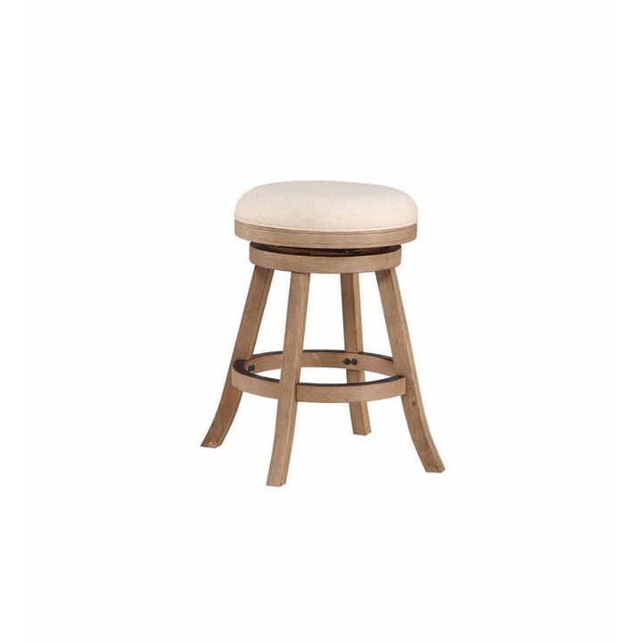 Boraam 24 Fenton Counter Stool - Driftwood Wire-Brush & Ivory
