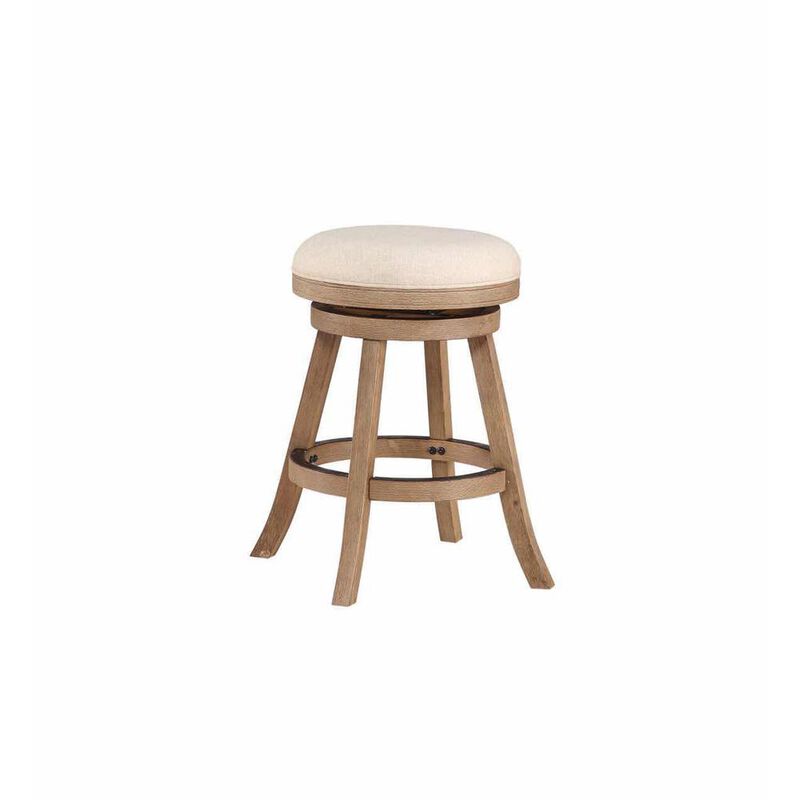 Boraam 24 Fenton Counter Stool - Driftwood Wire-Brush & Ivory