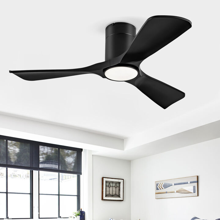 ELEMENT ACE 42 Inch Flush Mount Ceiling Fan with Dimmable 3-Color Temperature Lights, Remote Control, Quiet Reversible DC Motor for Bedroom, Farmhouse, Patio, Indoor & Outdoor Use