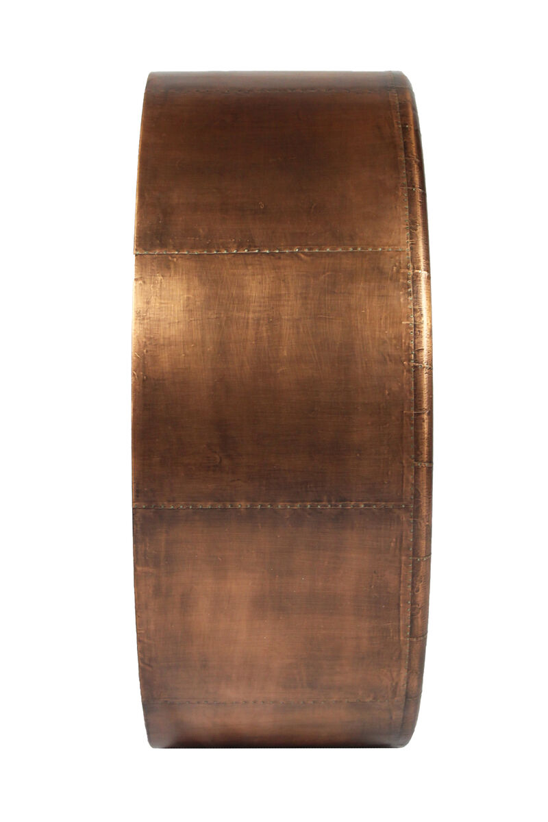 HomeRoots 21" Copper Round Metal Framed Accent Mirror image number 3