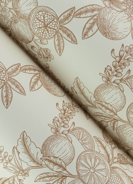 Gerty Copper Fruit Toile Wallpaper