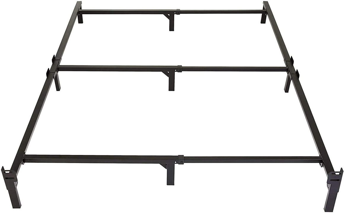 Amazon Basics Metal Bed Frame for King Size Box Spring and Mattress, 9-Leg Base, Tool-Free Easy Assembly, Black, 79.5"" L x 76""