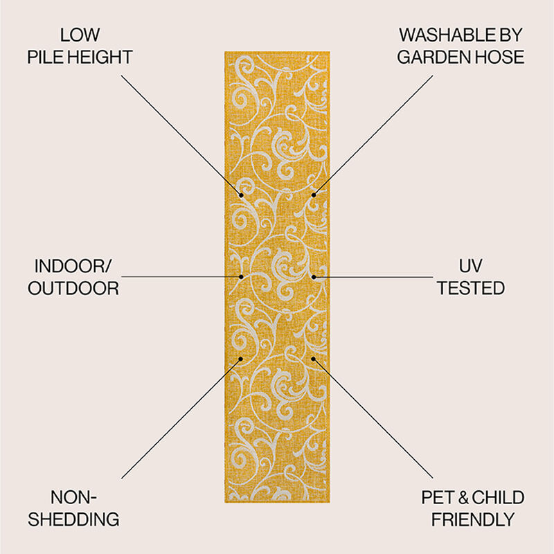 Maribel Traditional Classic All-Over Scroll Indoor/Outdoor Area Rug