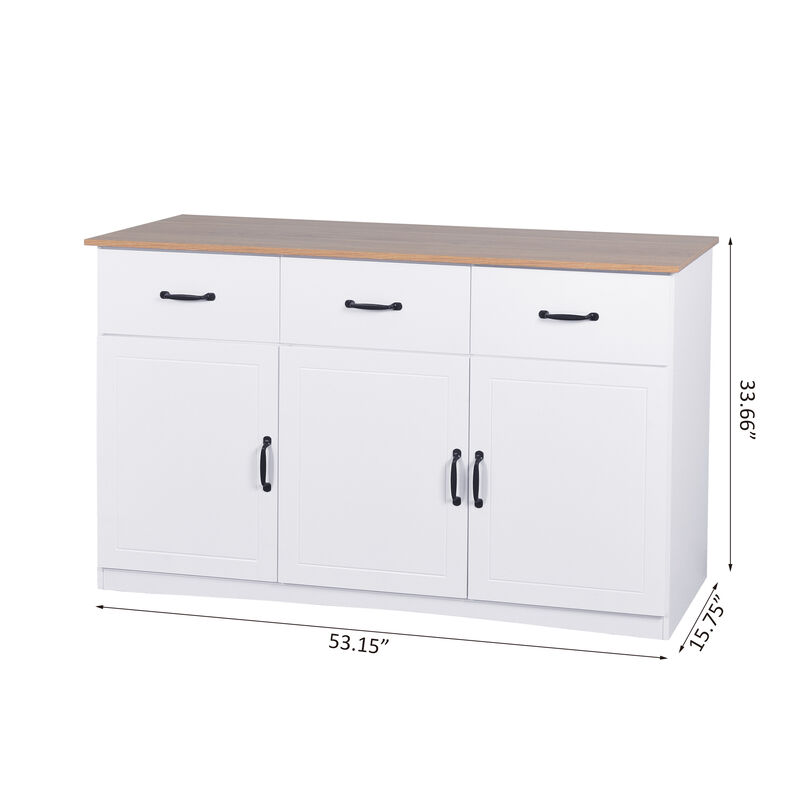 Hivvago AntiTilt Classic Wooden Storage Cabinet with 3 Drawers and 3 Doors