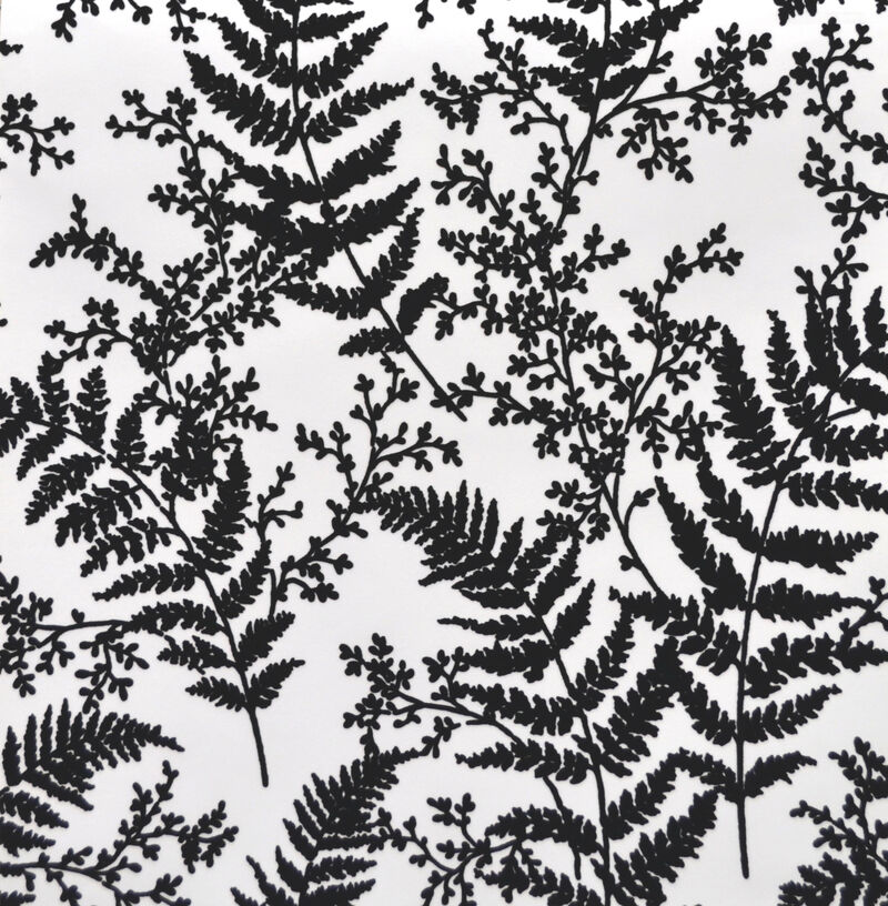 Forest Fern Flock Black Wallpaper image number 0