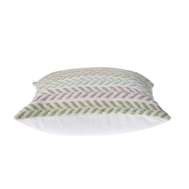 Textured Chevron Cotton Zippered Pillow &ndash; Decorative Accent Cushion for Living Room or Bedroom