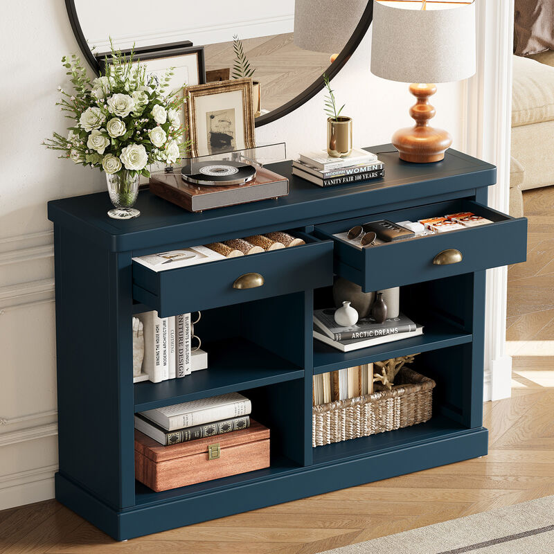 Hegrer 2 Drawers and Open Storage Shelves  Console Table image number 1