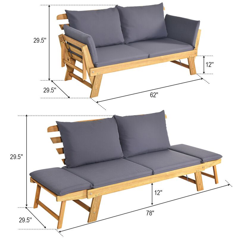 Outdoor Convertible Sofa Chair &ndash; Adjustable Patio Seat with Plush Cushions image number 4