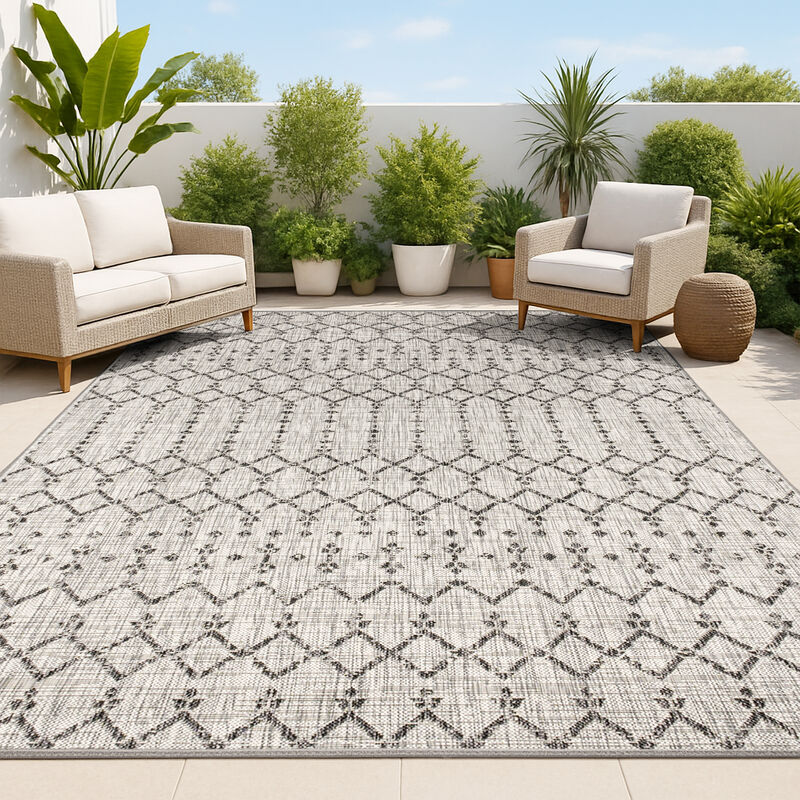 Ourika Moroccan Geometric Textured Weave Area Rug