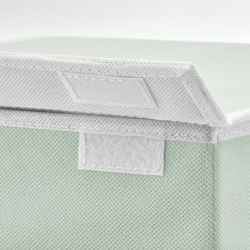 mDesign Large Upright Laundry Hamper, Hinge Lid and Handles - Mint Green/White image number 5