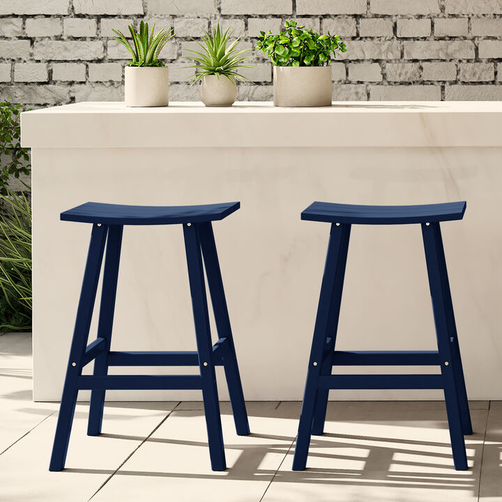 WestinTrends 2 piece set of 29" height Outdoor / Patio Saddle bar stools